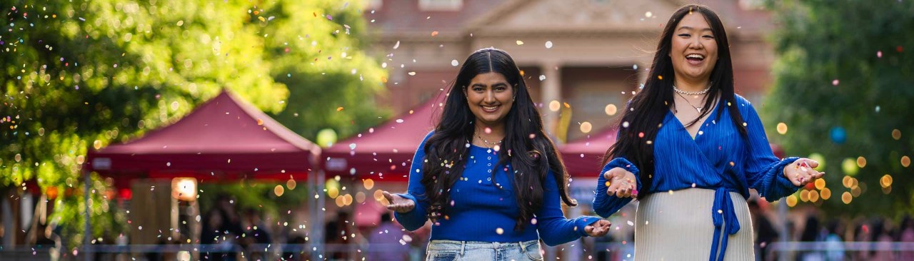 Students celebrating on campus