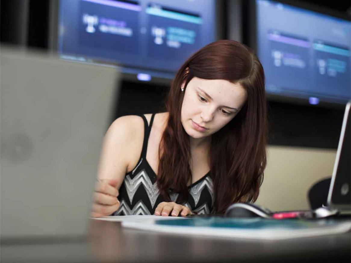 Student with laptop